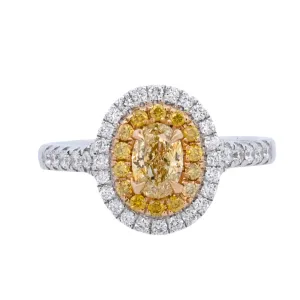 14K Two- Tone 1.16ct. Yellow Diamond Fashion Ring