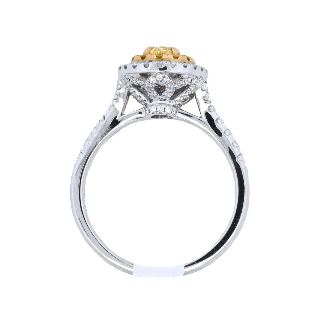 14K Two- Tone 1.16ct. Yellow Diamond Fashion Ring