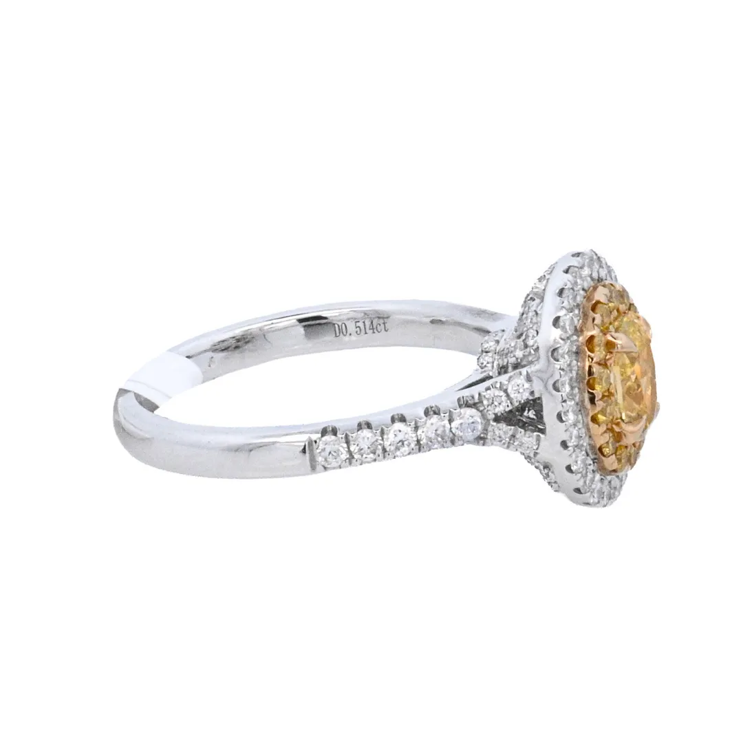 14K Two- Tone 1.16ct. Yellow Diamond Fashion Ring