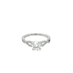 14k White Gold 1.00ct Round Infinity Design Ring