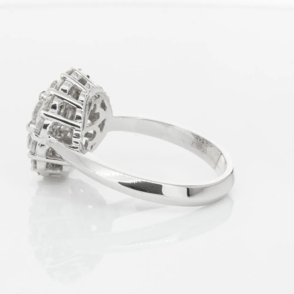 18ct White Gold Diamond Cluster Ring