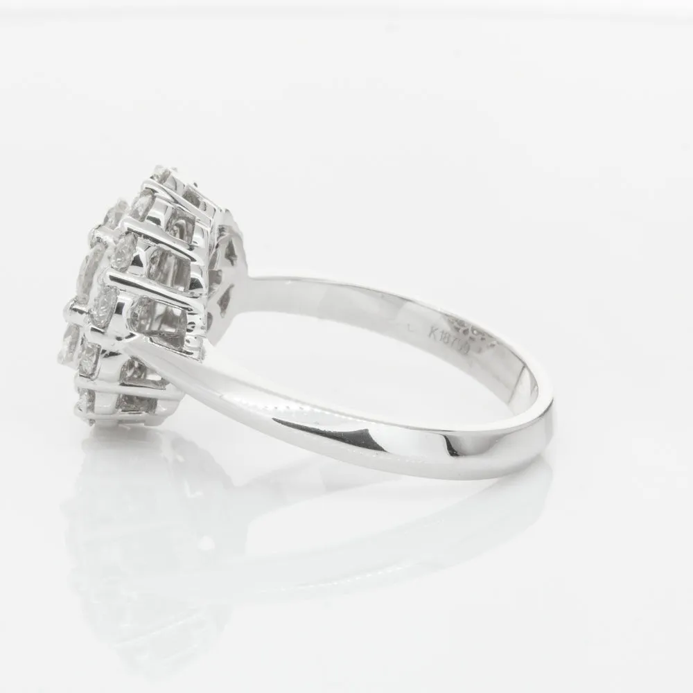 18ct White Gold Diamond Cluster Ring
