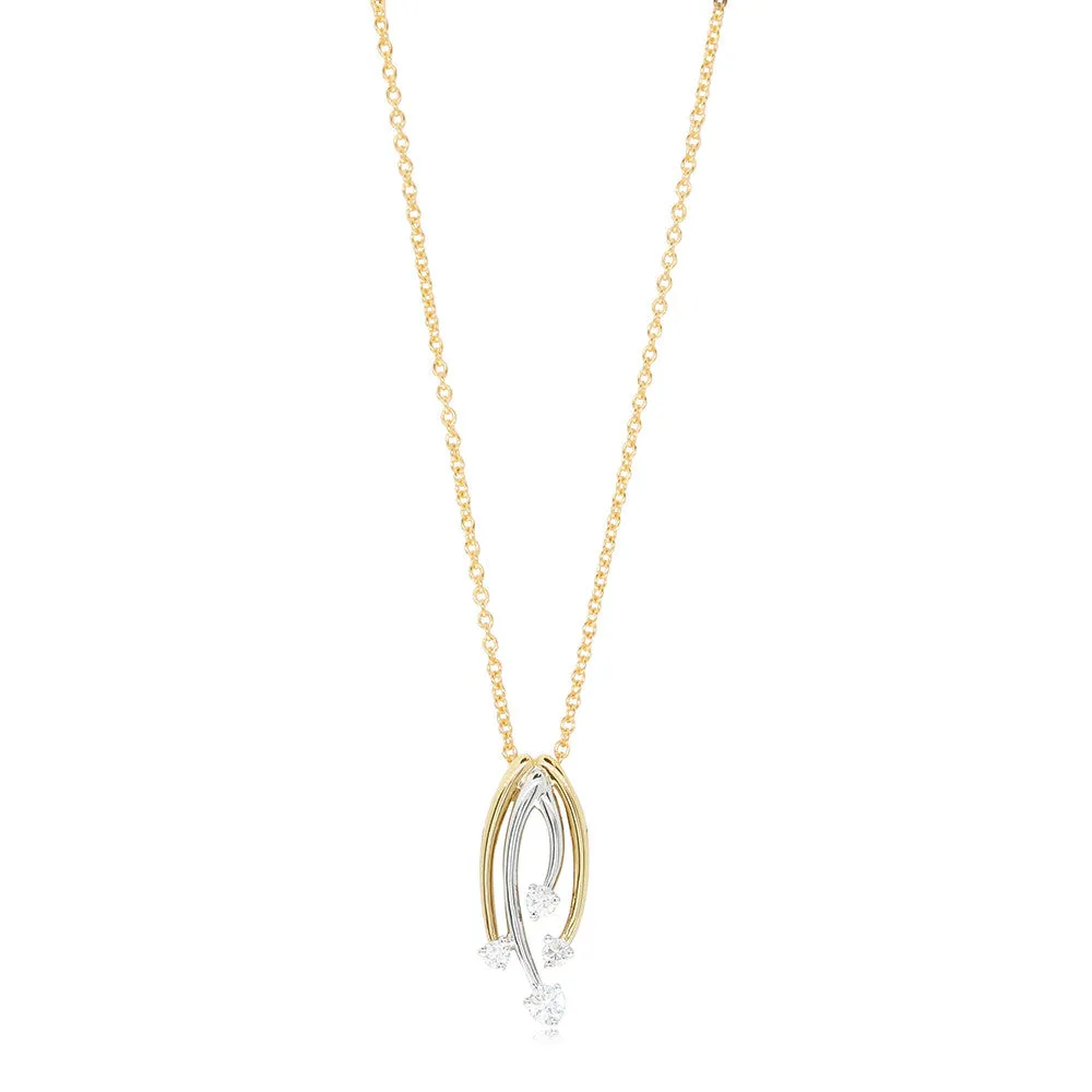 18ct Yellow & White Gold Diamond Pendant