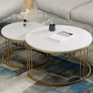 AALIYA MART Set of Coffee Table Modern Design Center Table Couch Table Stacking Nesting Table for Living Room, Bedroom, or Apartment (Wrought Iron)