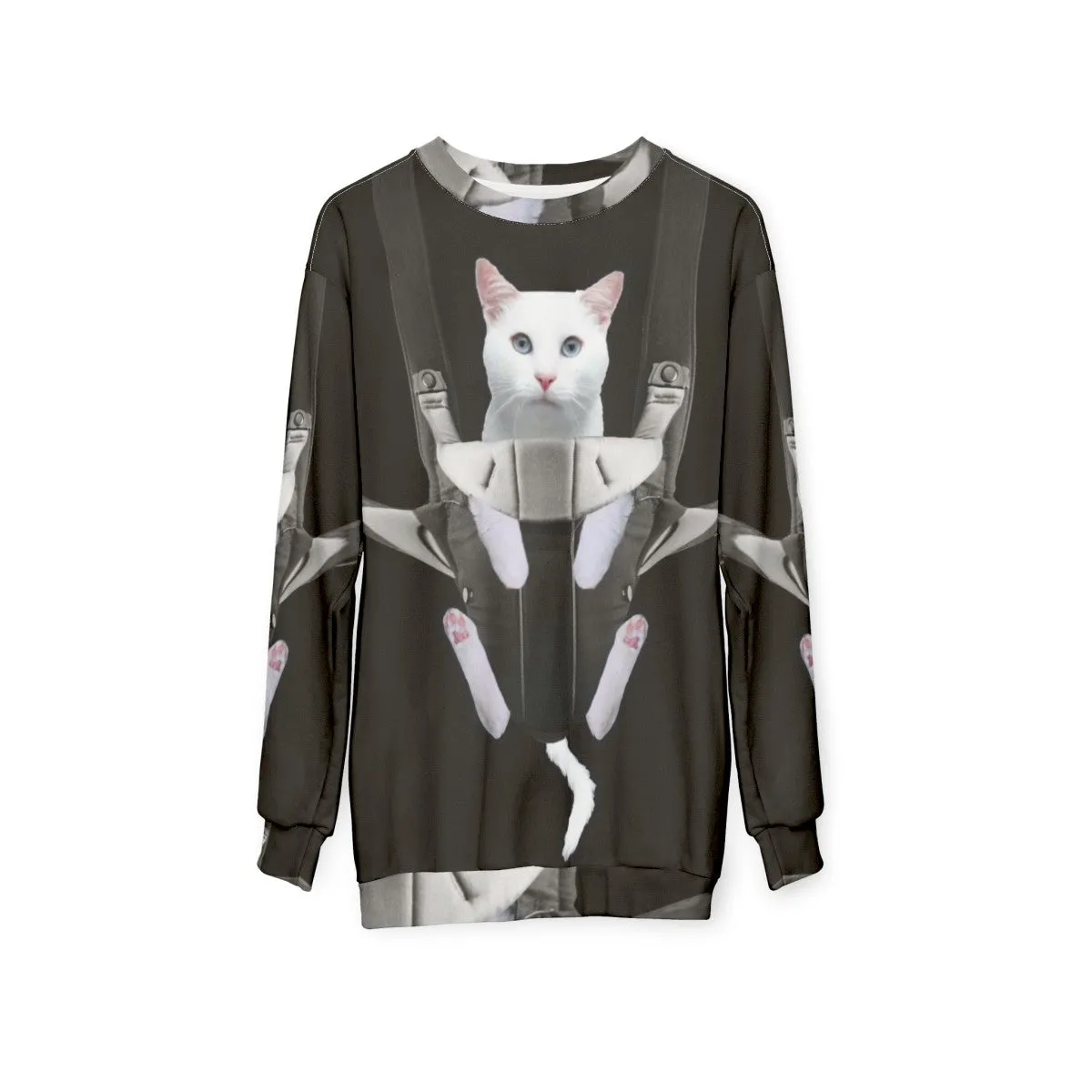 Adorable Cat in Baby Carrier Sweatshirt - Unique Cat Lover Gift