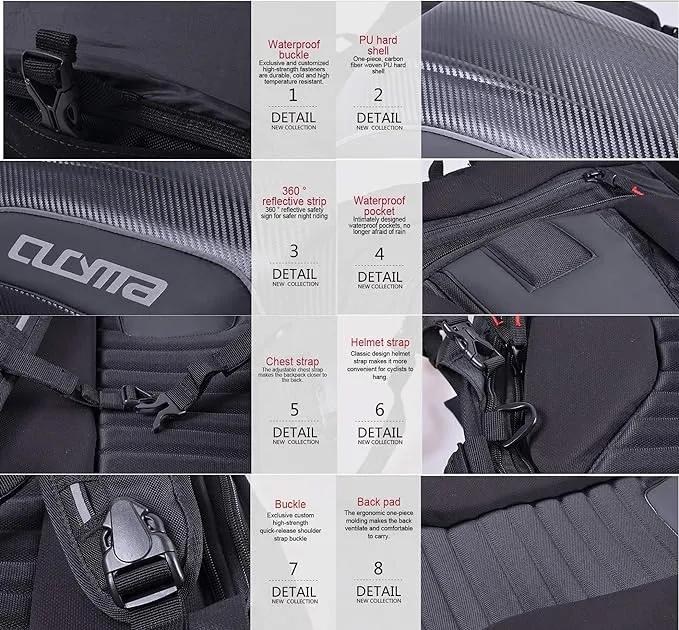BFR Helmet Motorcycle Hard Shell Backpack
