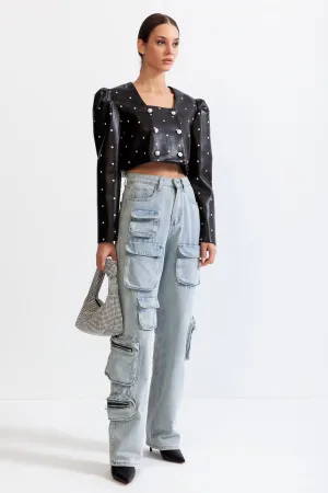 Blazer Cuir Vegan - Noir