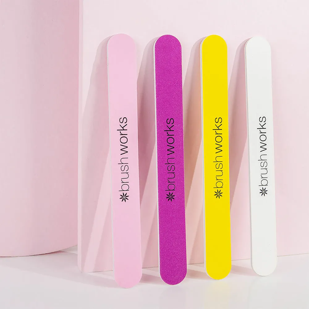 Brushworks Coloured Nail Files Pack of 4