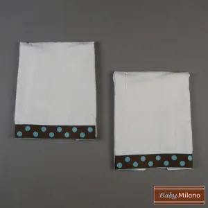Burp Cloth Set - Brown with Blue Dots by Baby Milano