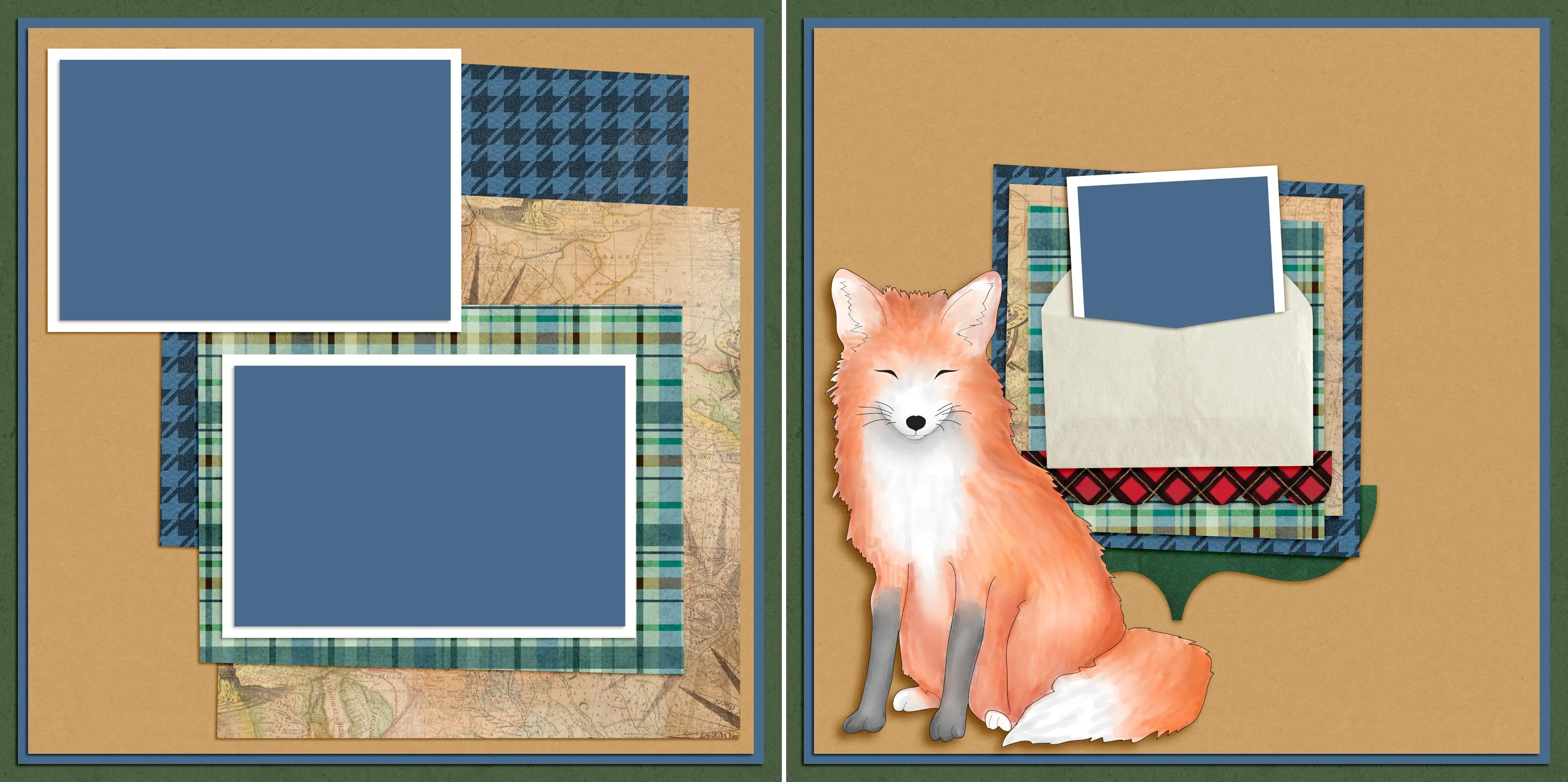 Camping Memories - Set of 5 Double Page Layouts - 1548