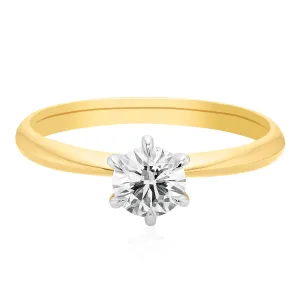 Celebration 18ct Yellow Gold Round Brilliant Cut 1/2 Carat tw of Certified Lab Grown Diamonds Ring
