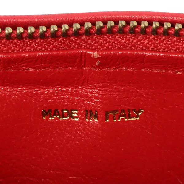 Chanel Around 1985~1990 Made Cc Mark Stitch Fringe Mini Chain Bag Red
