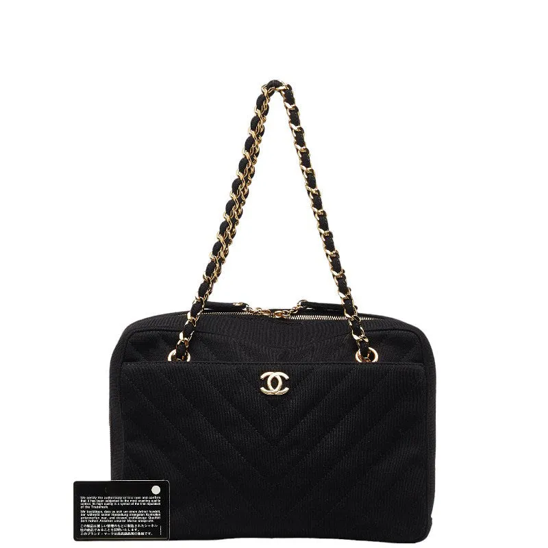 Chanel CC Chevron Pocket Camera Bag  Cotton Tote Bag in Excellent condition