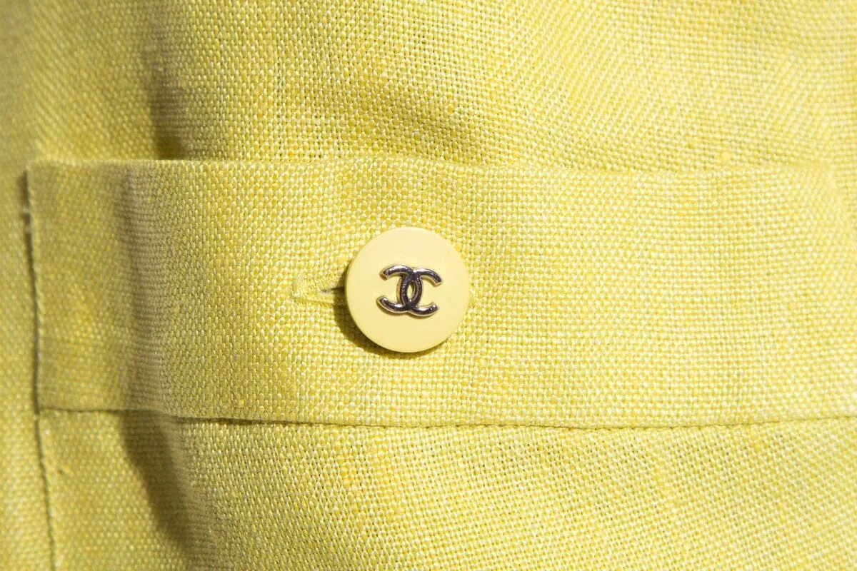 Chanel Citrine Dress With Button Detail SZ 40