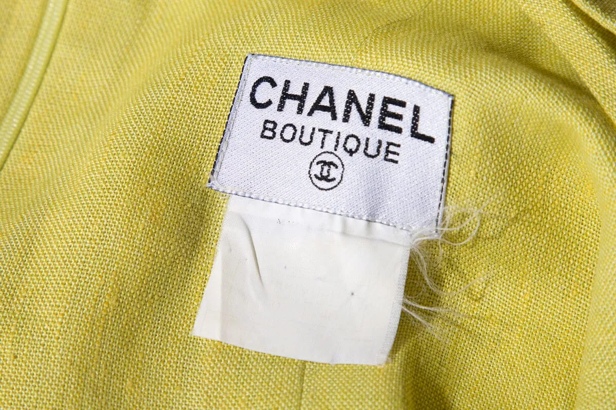 Chanel Citrine Dress With Button Detail SZ 40