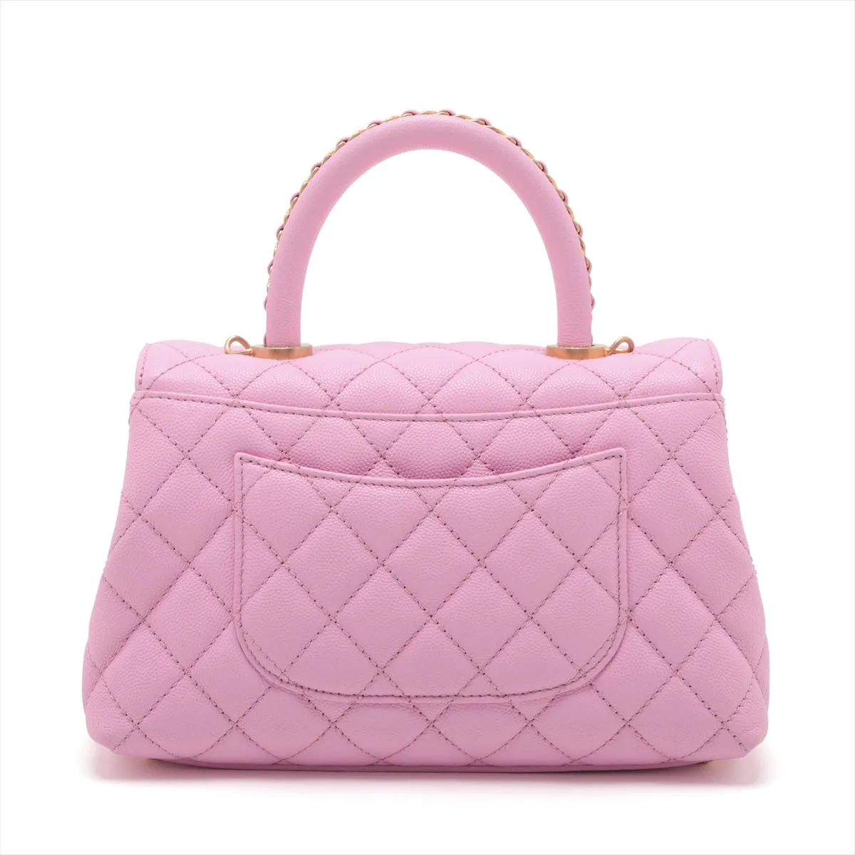 Chanel Coco Handle 24 XS Caviar S 2WAY Handbag Pink Gold  A92990