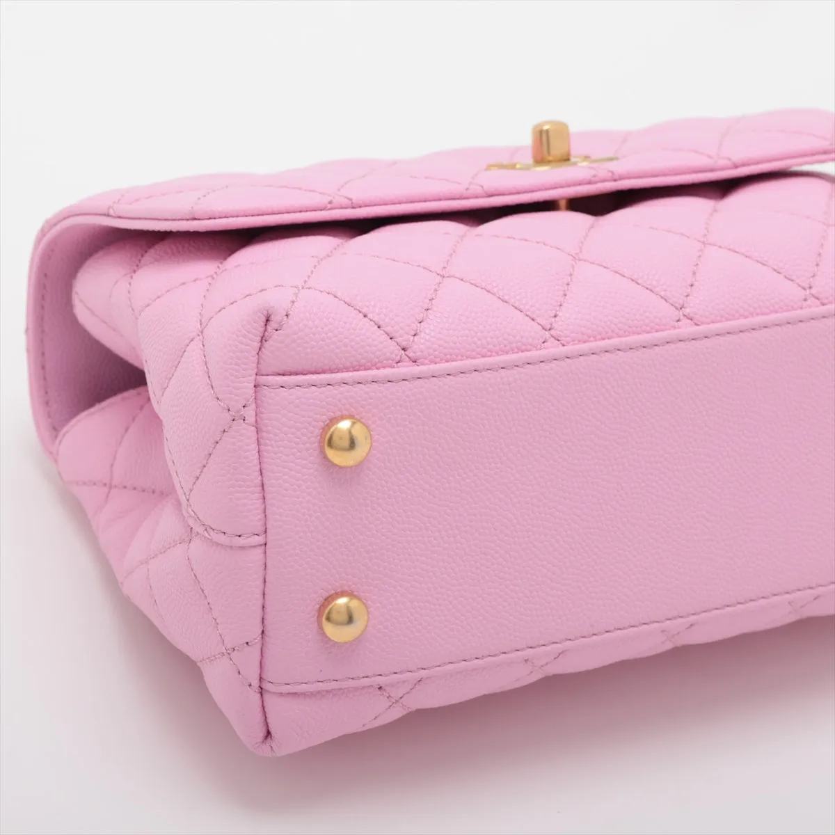Chanel Coco Handle 24 XS Caviar S 2WAY Handbag Pink Gold  A92990