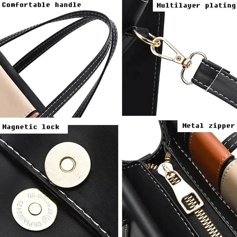 Contemporary Patchwork Leather Tote