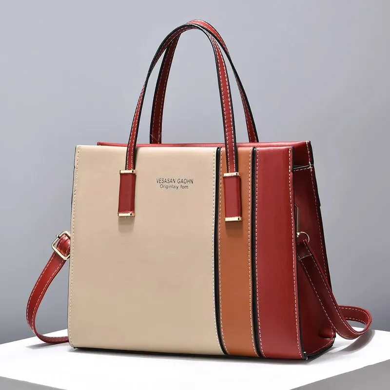 Contemporary Patchwork Leather Tote