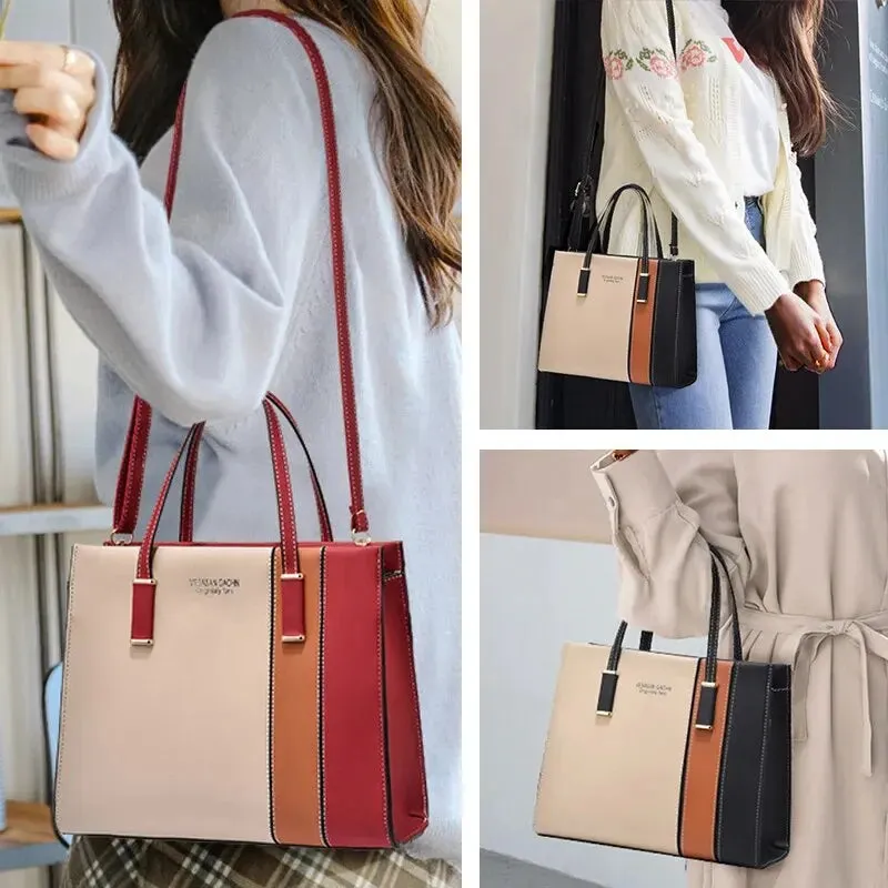Contemporary Patchwork Leather Tote