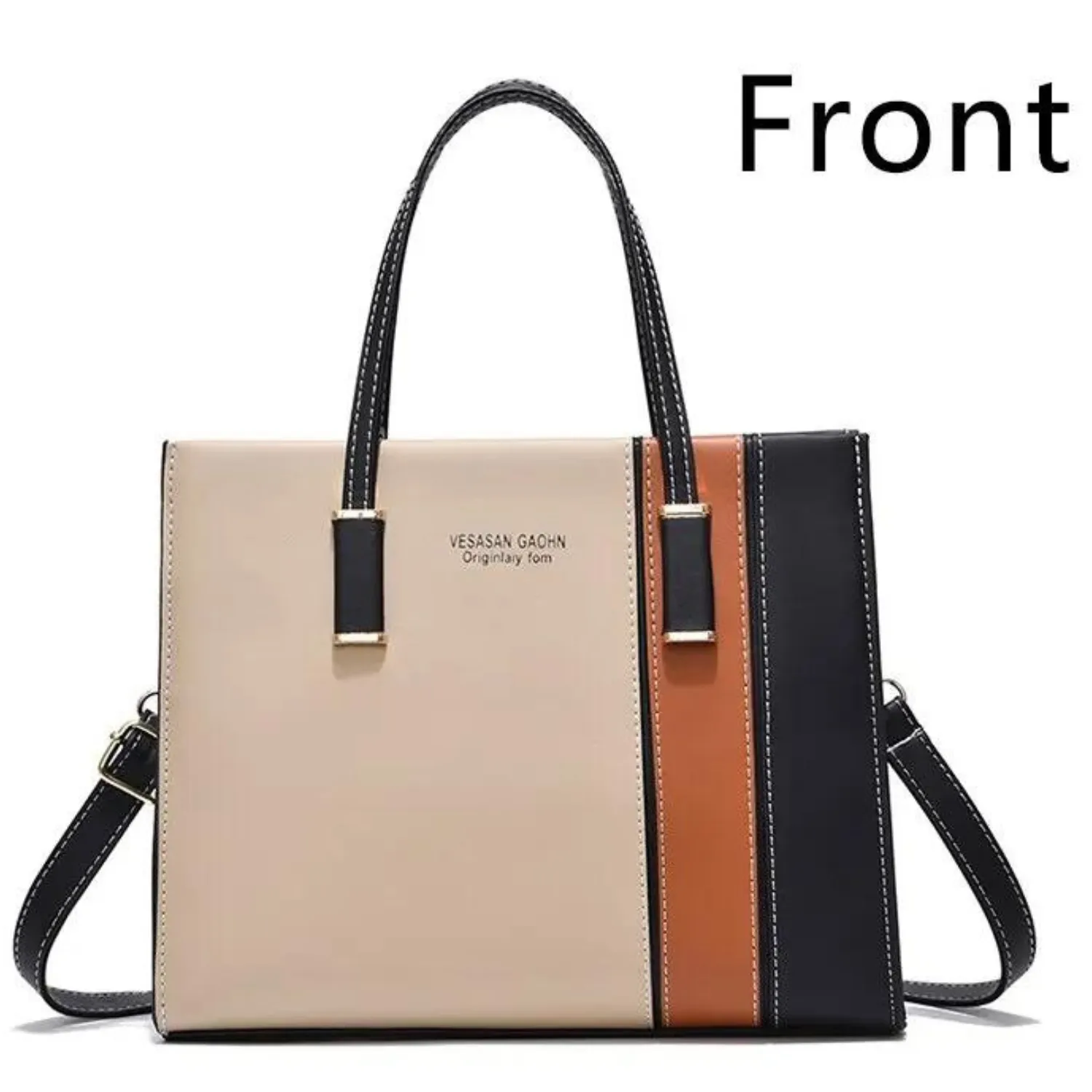 Contemporary Patchwork Leather Tote