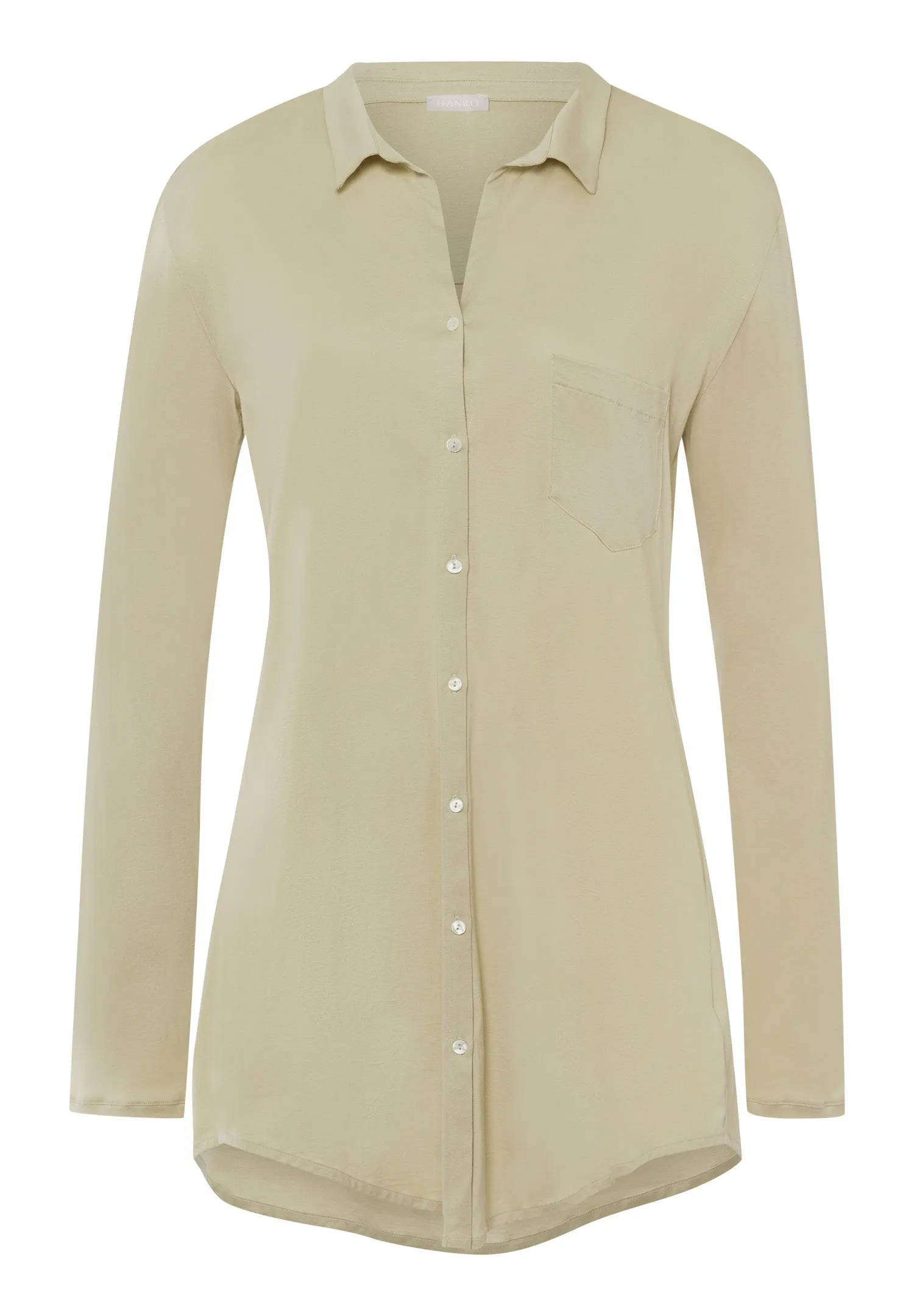 Cotton Deluxe Button Front Cotton Sleep Shirt | Moss Green 77958-2720