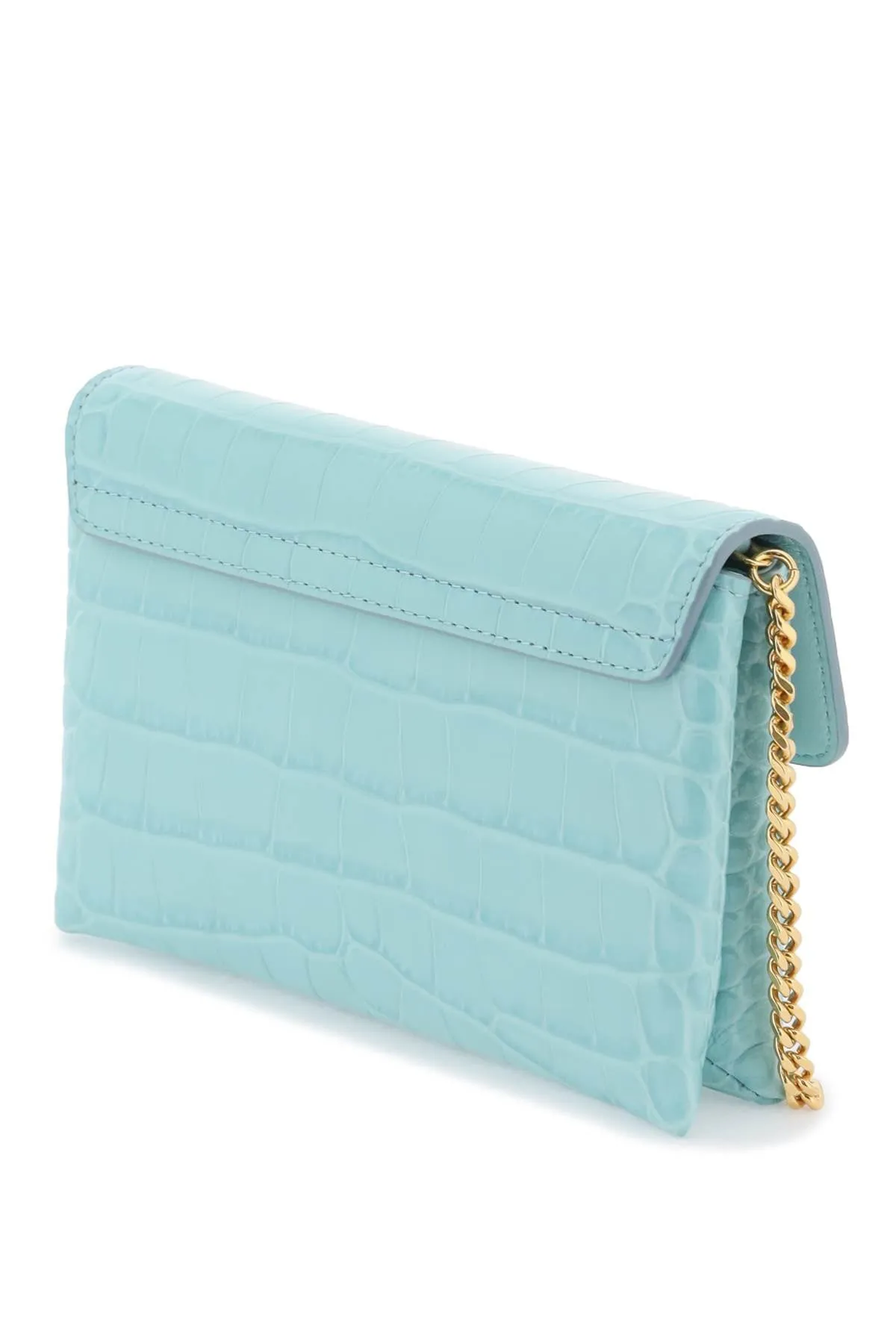 croco-embossed leather mini bag