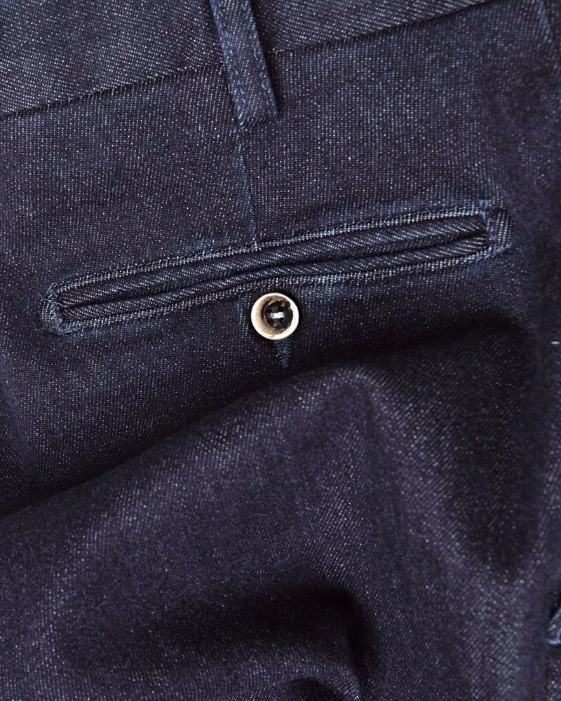Denim Blue Cashmere Stretch Trousers