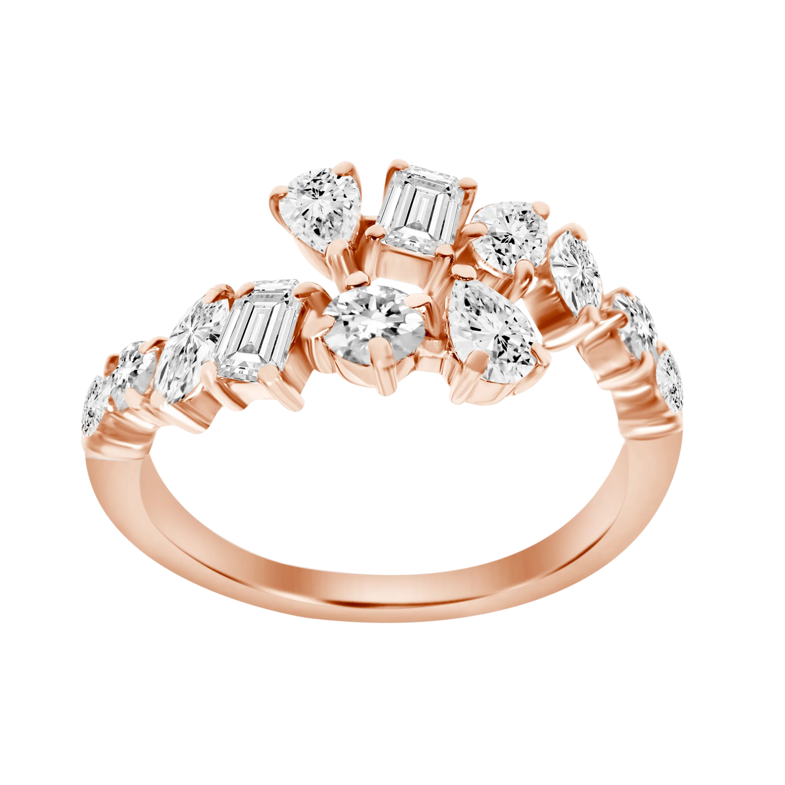DIAMOND MULTISHAPED WRAP RING