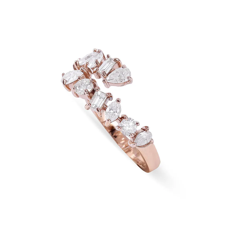 DIAMOND MULTISHAPED WRAP RING