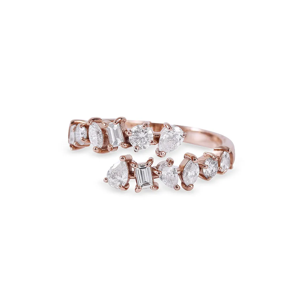 DIAMOND MULTISHAPED WRAP RING