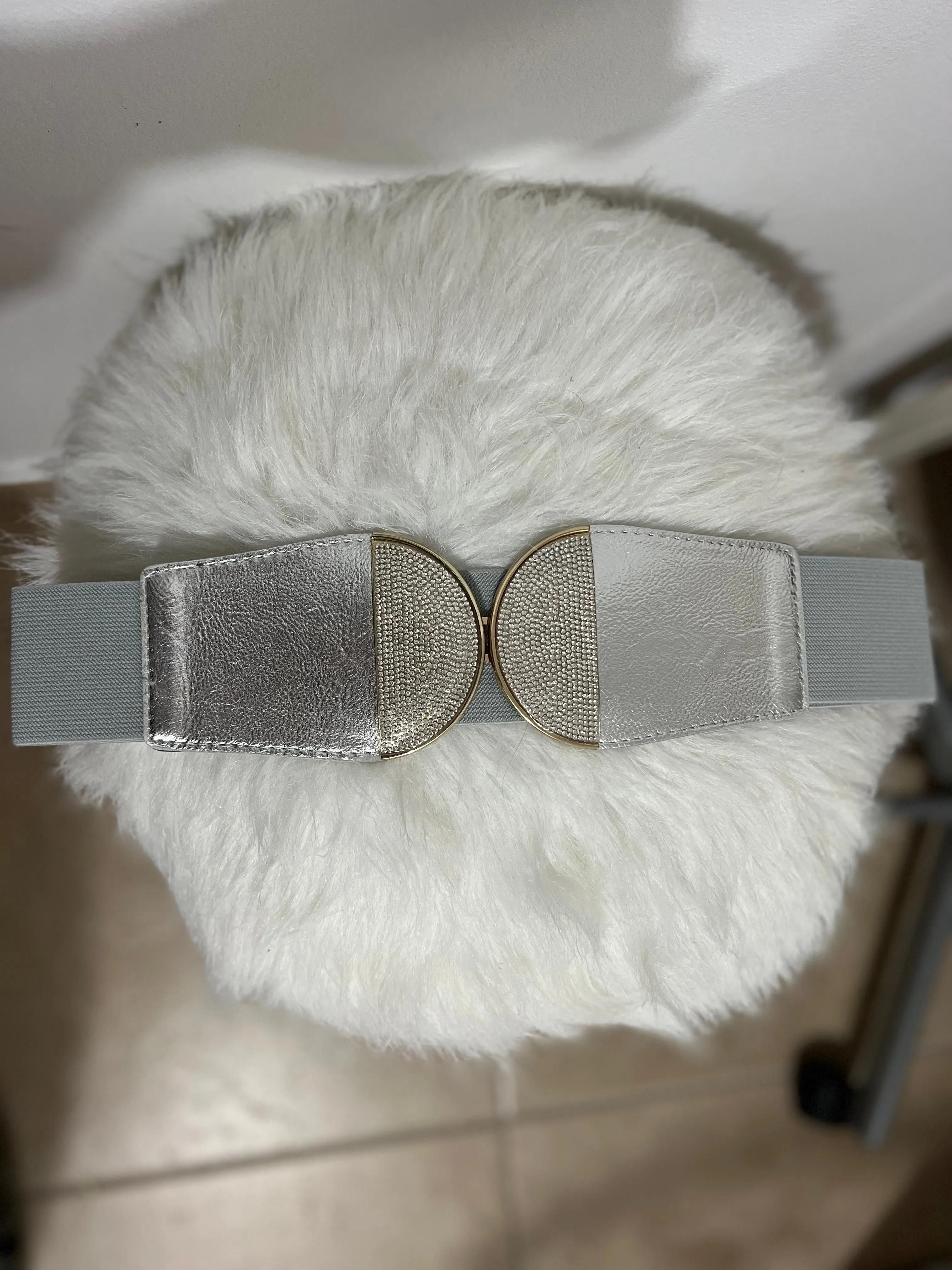 Diva Elastic Buckle Belt (Silver)