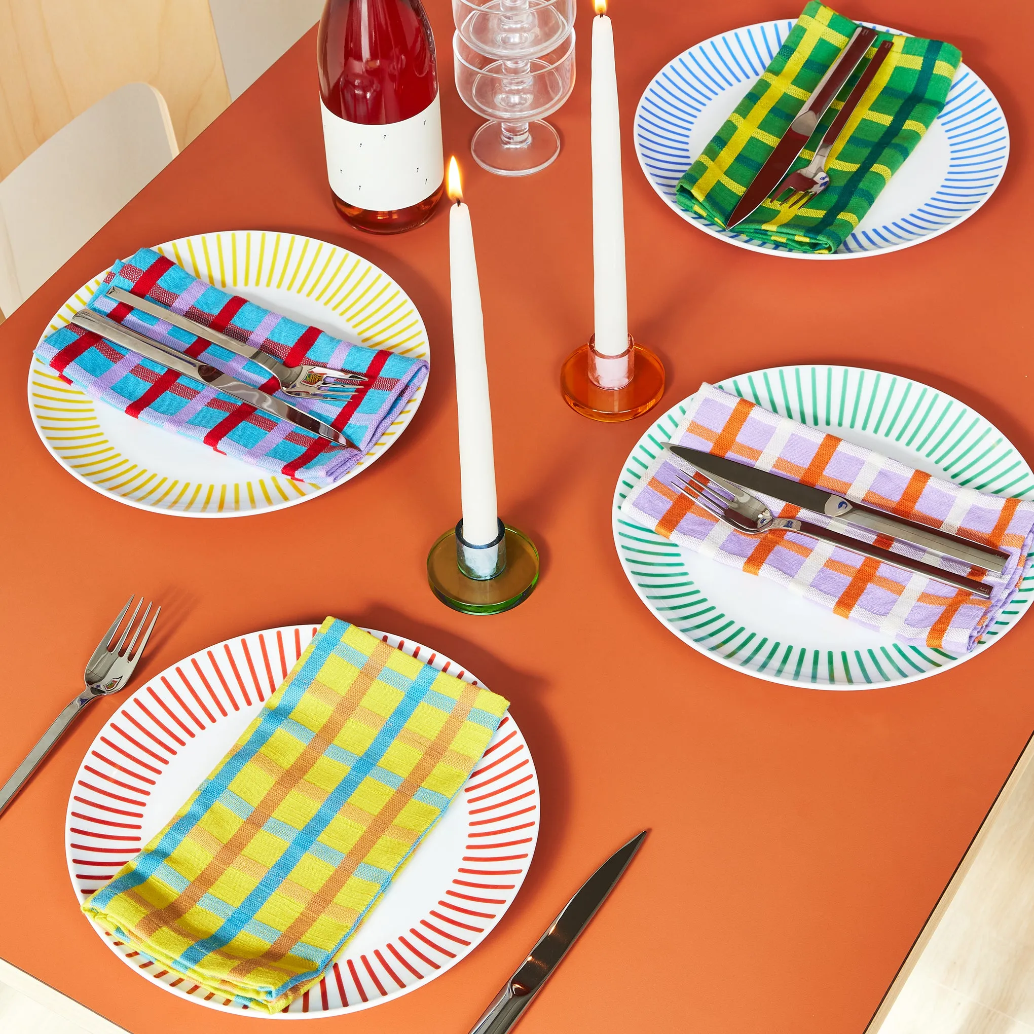 Dusen Dusen Plaid Cotton Napkins - Set of 4