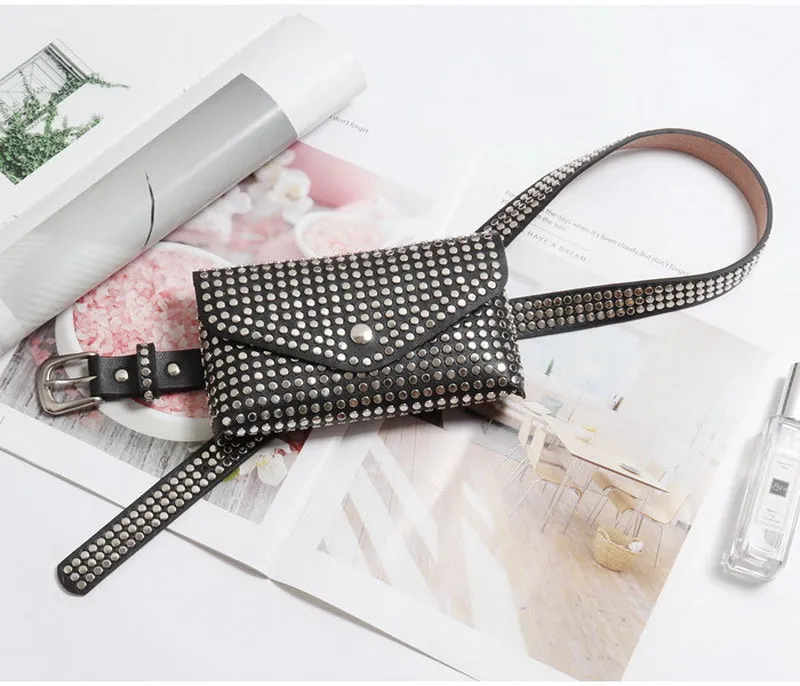 Fashion Luxury Rivets Fanny Pack Belt Bag