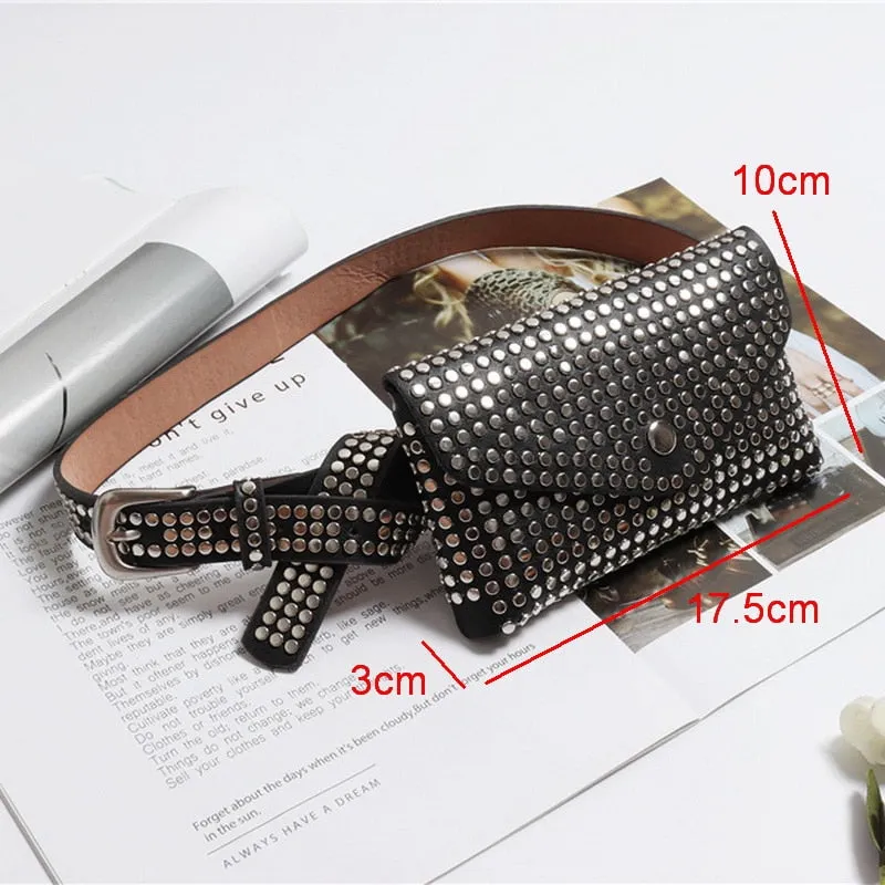 Fashion Luxury Rivets Fanny Pack Belt Bag
