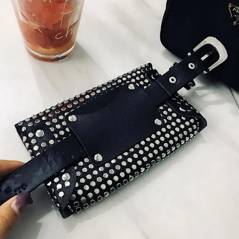 Fashion Luxury Rivets Fanny Pack Belt Bag