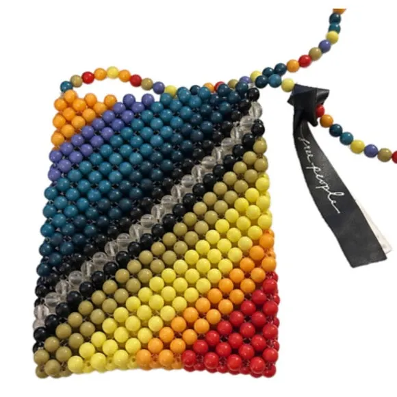Free People Rainbow Beaded Crossbody