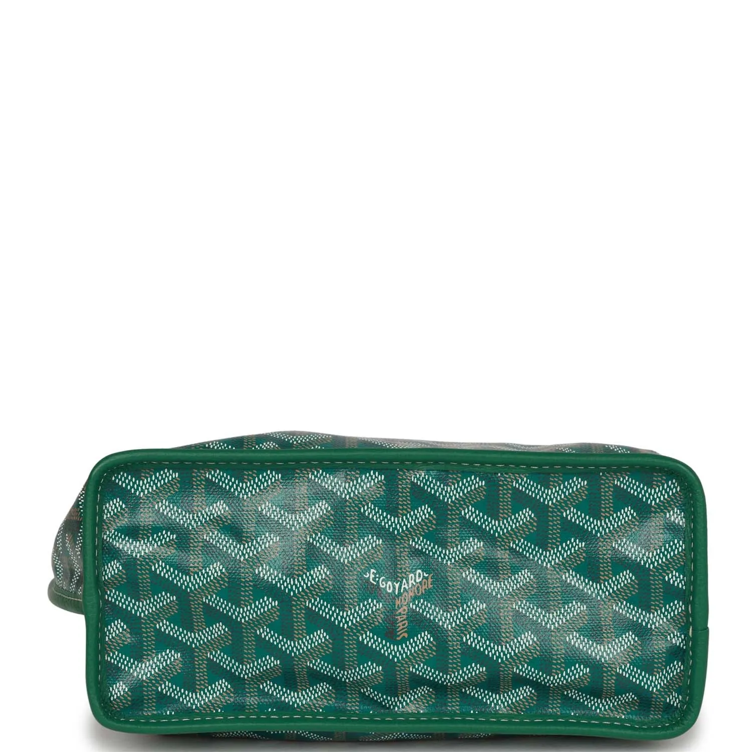 Goyard Goyardine Green Anjou Mini Reversible Tote Bag Palladium Hardware