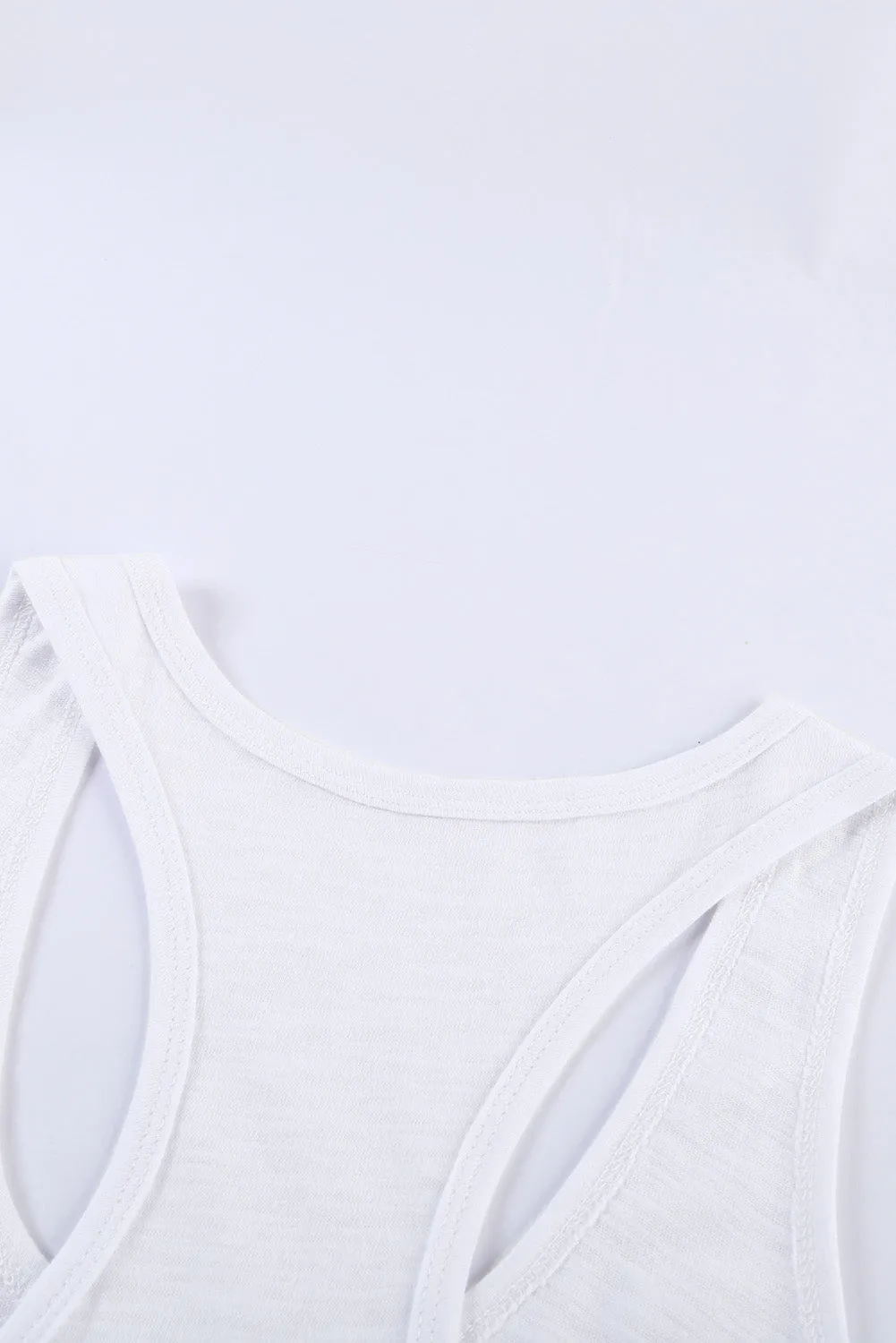 Gray Scoop Neck Basic Solid Tank Top
