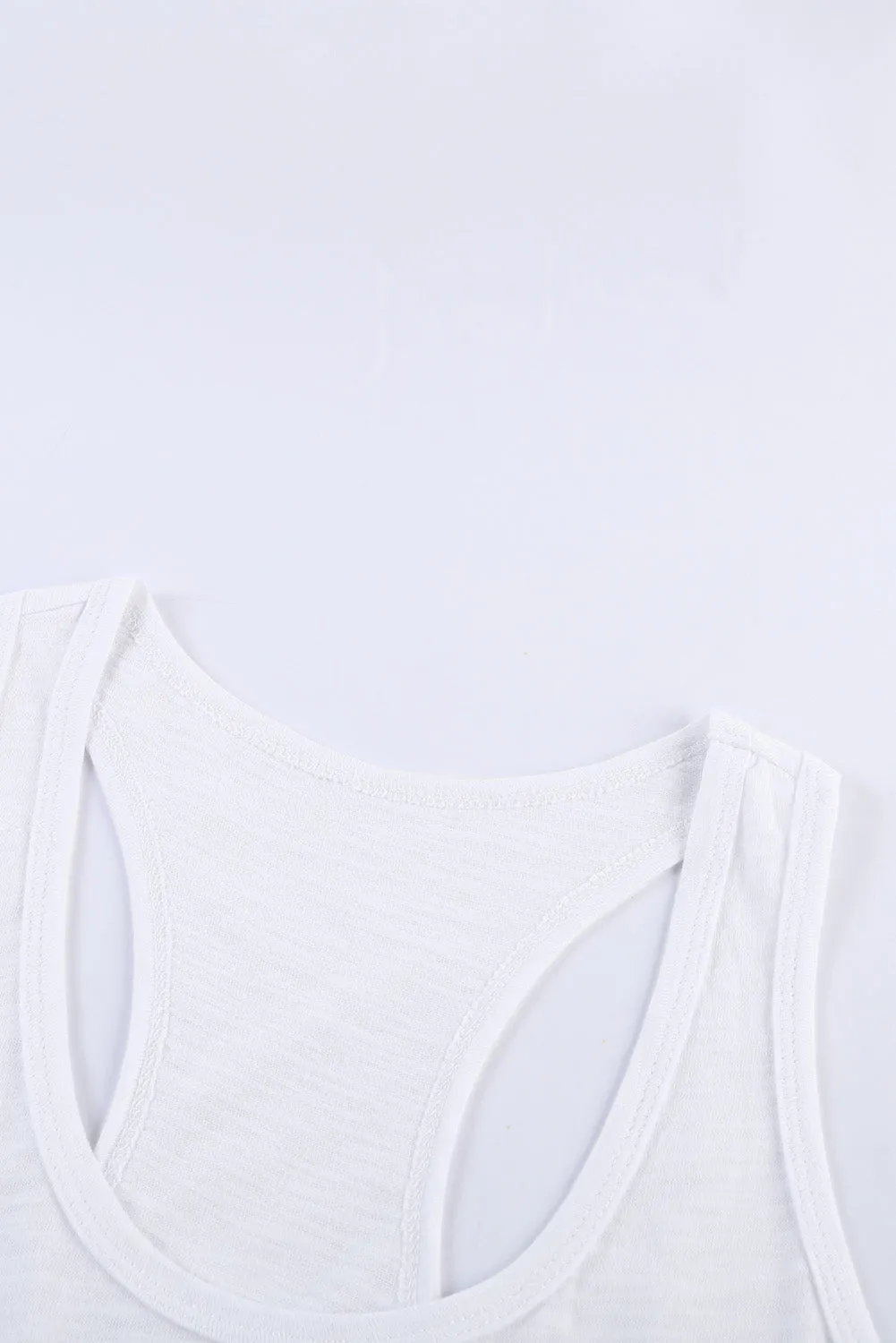 Gray Scoop Neck Basic Solid Tank Top