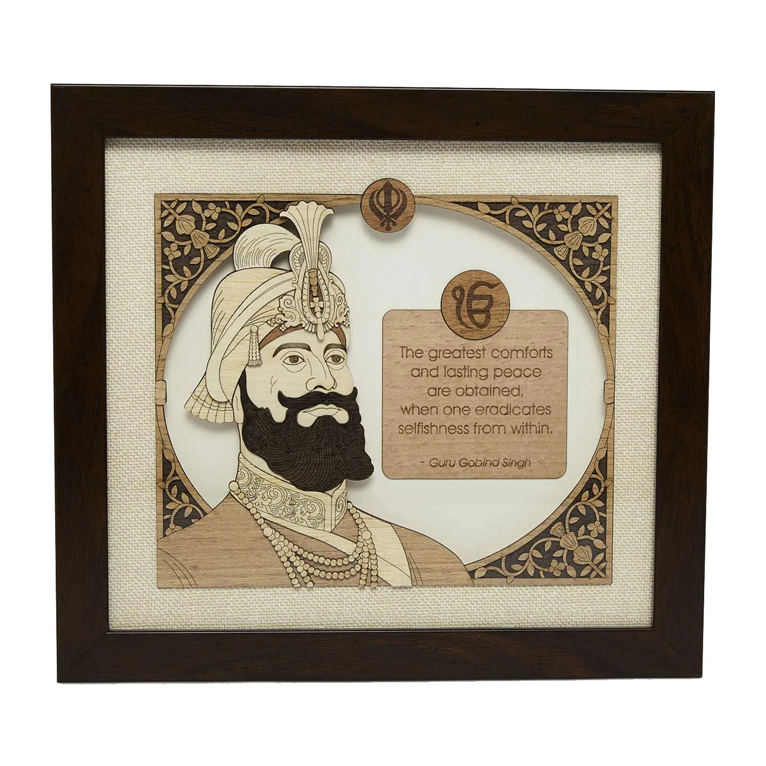 Guru Gobind Singh Wood Art Frame 9 in x 10 in