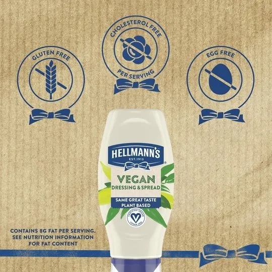 Hellmann's Vegan Plant Based Dressing and Spread Mayonnaise, 11.5 fl oz Bottle