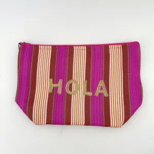 HOLA RECYCLED POUCH: PINK/ RED