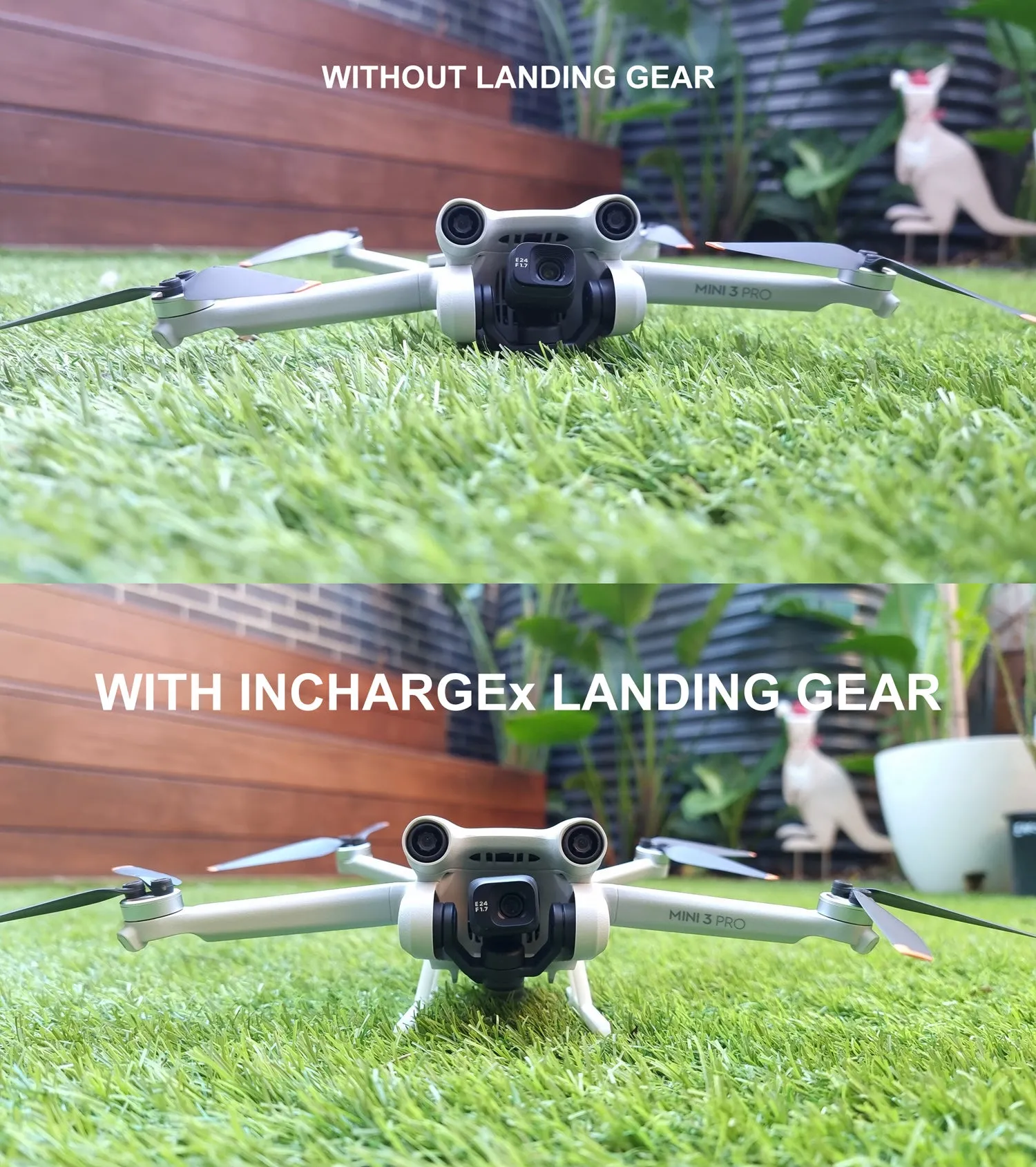 INCHARGEx Foldable Stick On DJI Mini Landing Gear Mini 3 Leg Extension for DJI Drone DJI Mini 3 Pro Helps With Mini Drone Landing will Fit in DJI Mini 3 Pro Case for storage