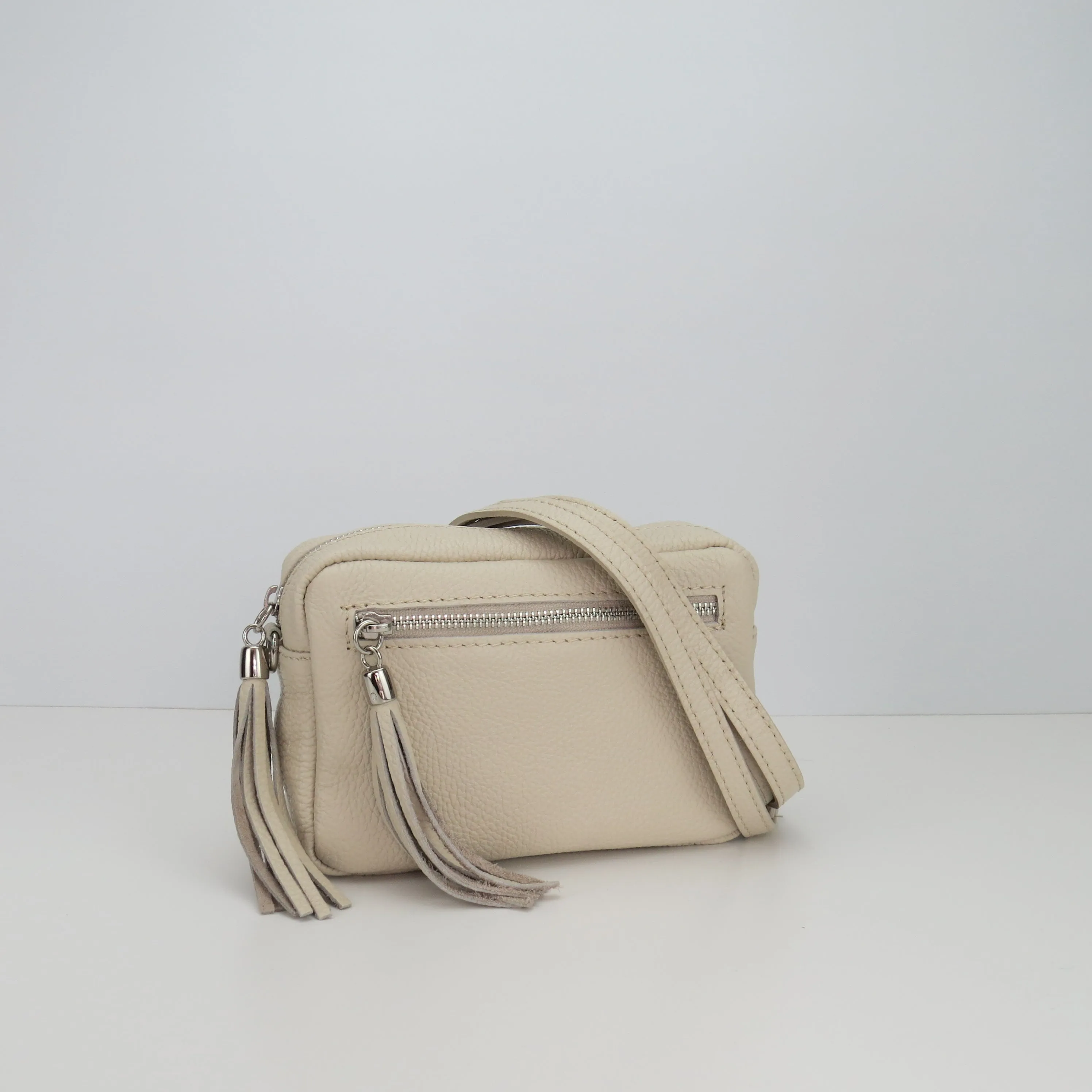 Italian Leather Cross Body Camera Bag