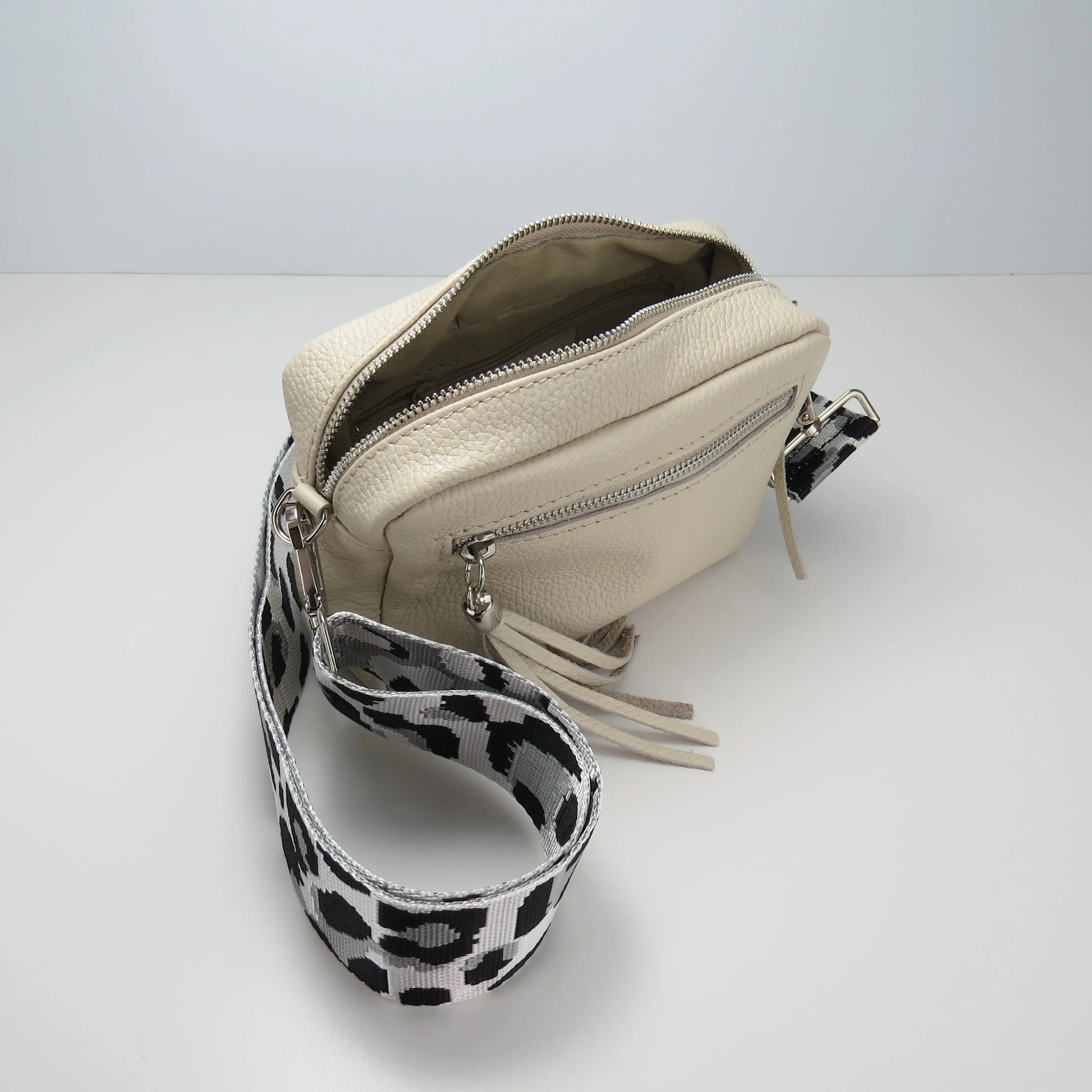 Italian Leather Cross Body Camera Bag