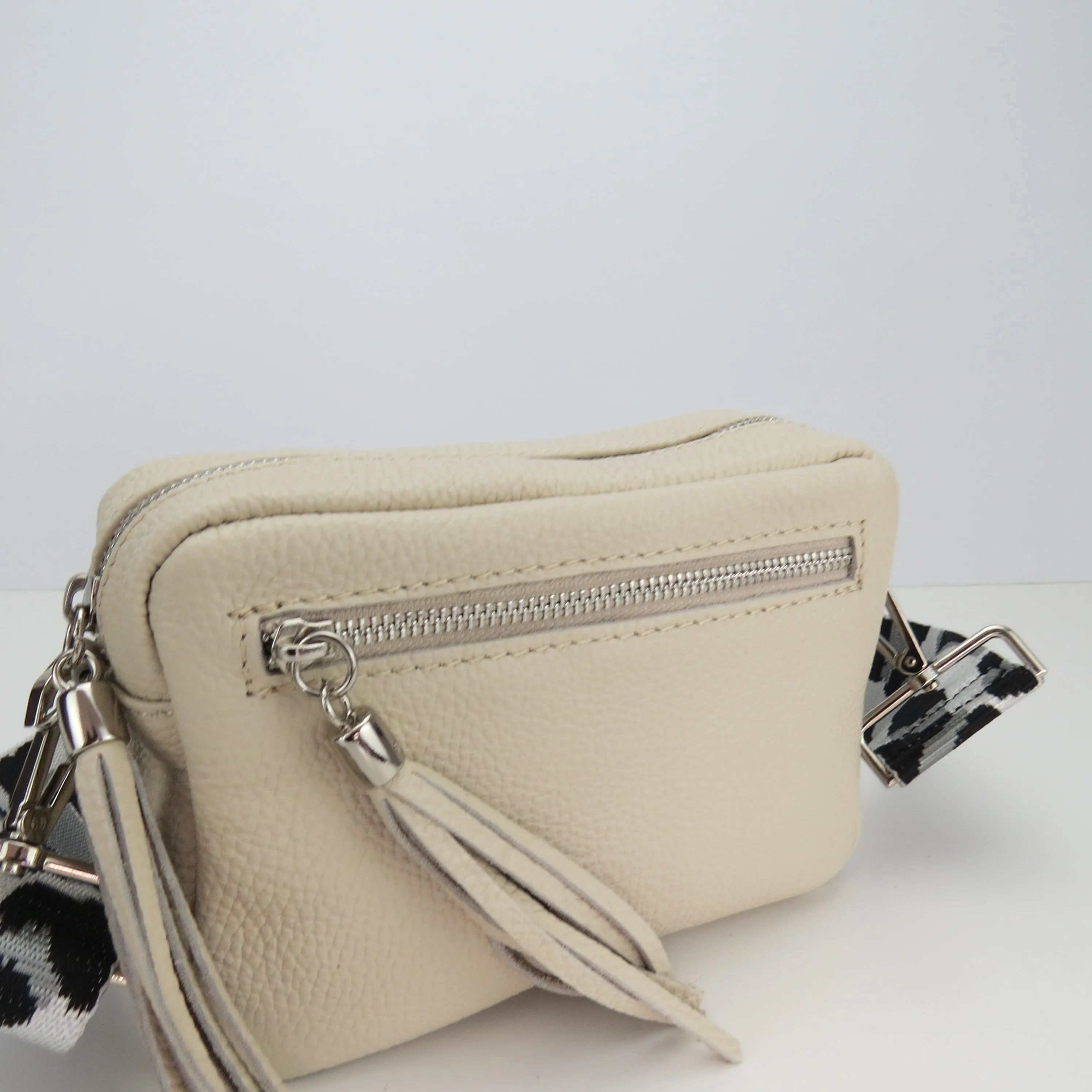 Italian Leather Cross Body Camera Bag