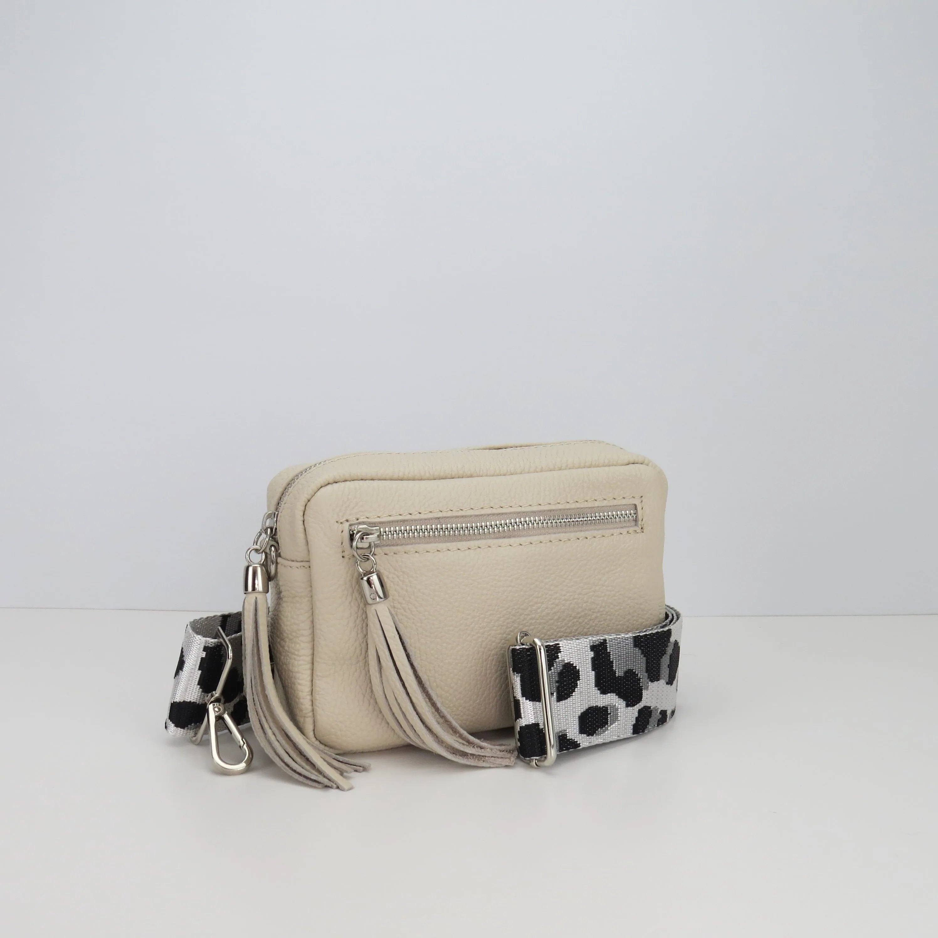 Italian Leather Cross Body Camera Bag