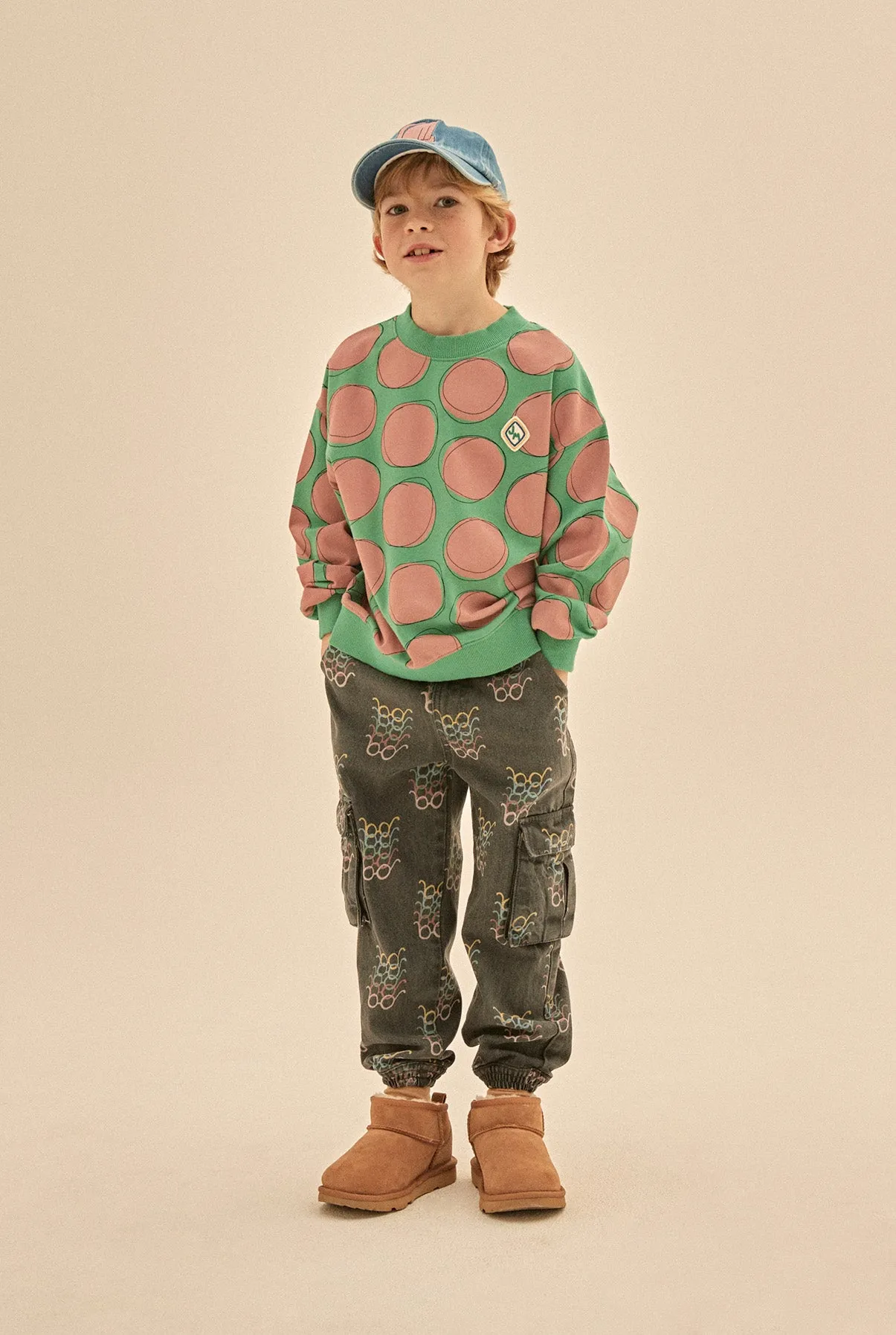Jelly Mallow Pink Dot Sweatshirt | Green