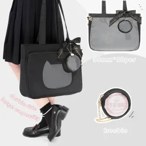 JK Steamedbun Ita Tote Bag Cat Transparent Layer